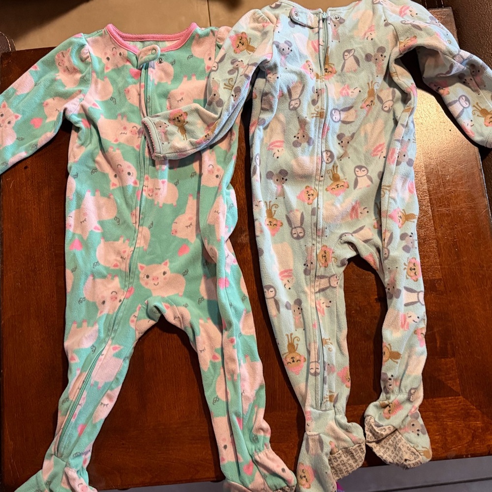 Simple Kids One Piece Footies in Pink and Blue